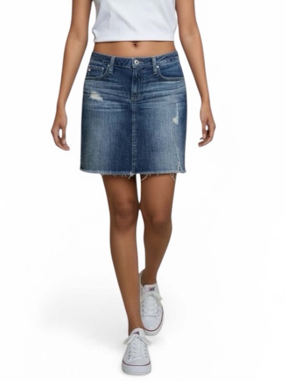 Adriano Goldschmied Erin distresses pencil jean skirt Sz 30 excellent condition